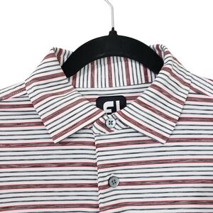 FootJoy Lisle Space Dye Stripe Short Sleeve Men's Polo Shirt Size Medium